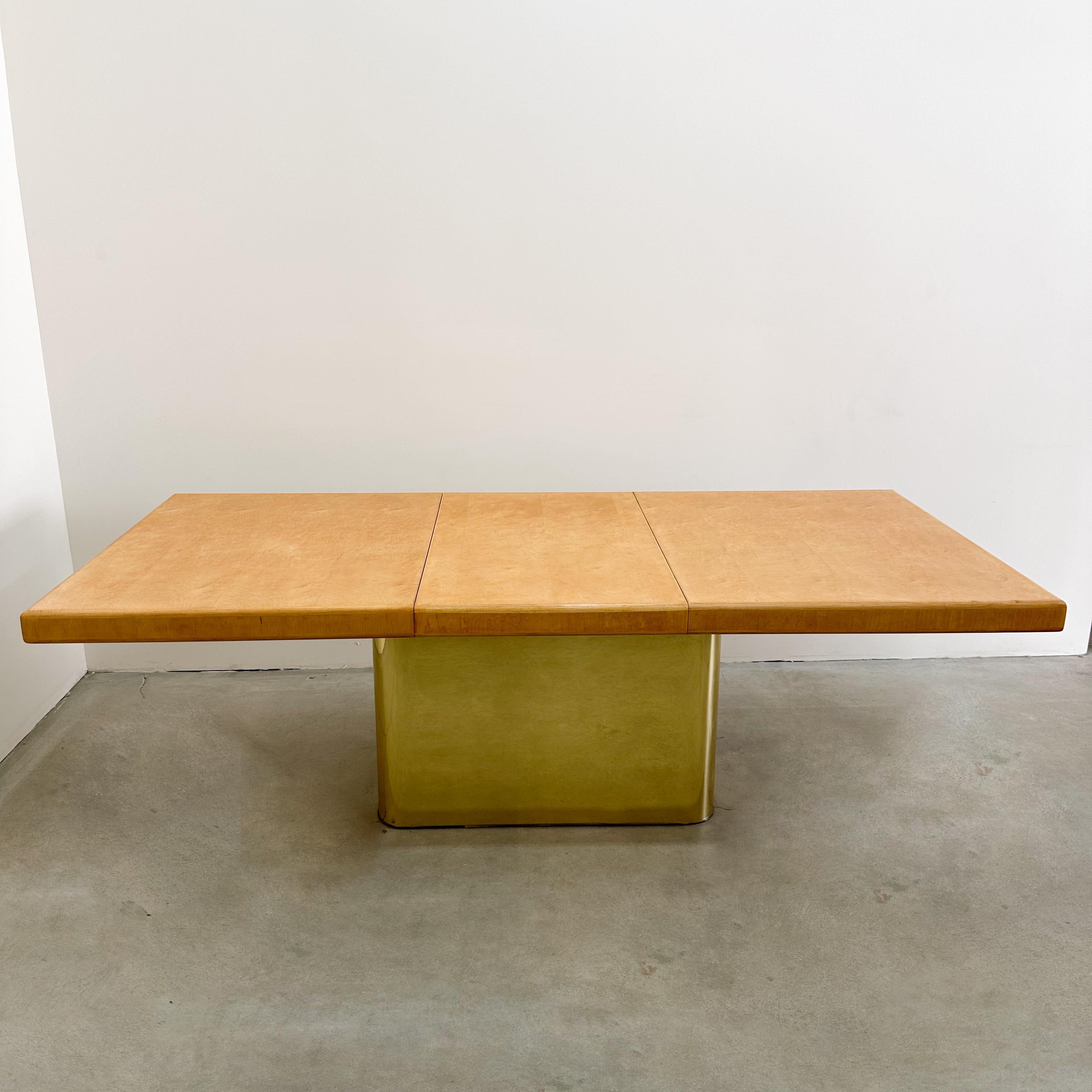 Table de salle à manger Vintage Mid-Century Modern Rectangle et base en laiton Bon état - En vente à Palm Desert, CA