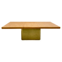 Vintage Mid-Century Modern Rectangle And Brass Base Dining Table