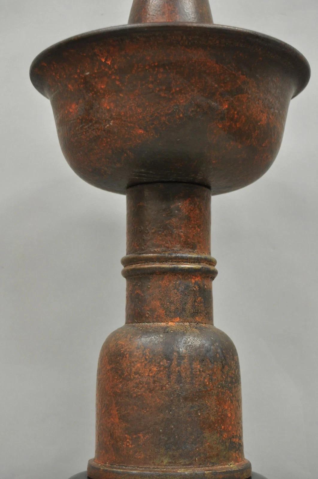 Vintage Mid Century Modern Red Ceramic 2 Tier Table Lamp attr. Bitossi Italien im Zustand „Gut“ im Angebot in Philadelphia, PA
