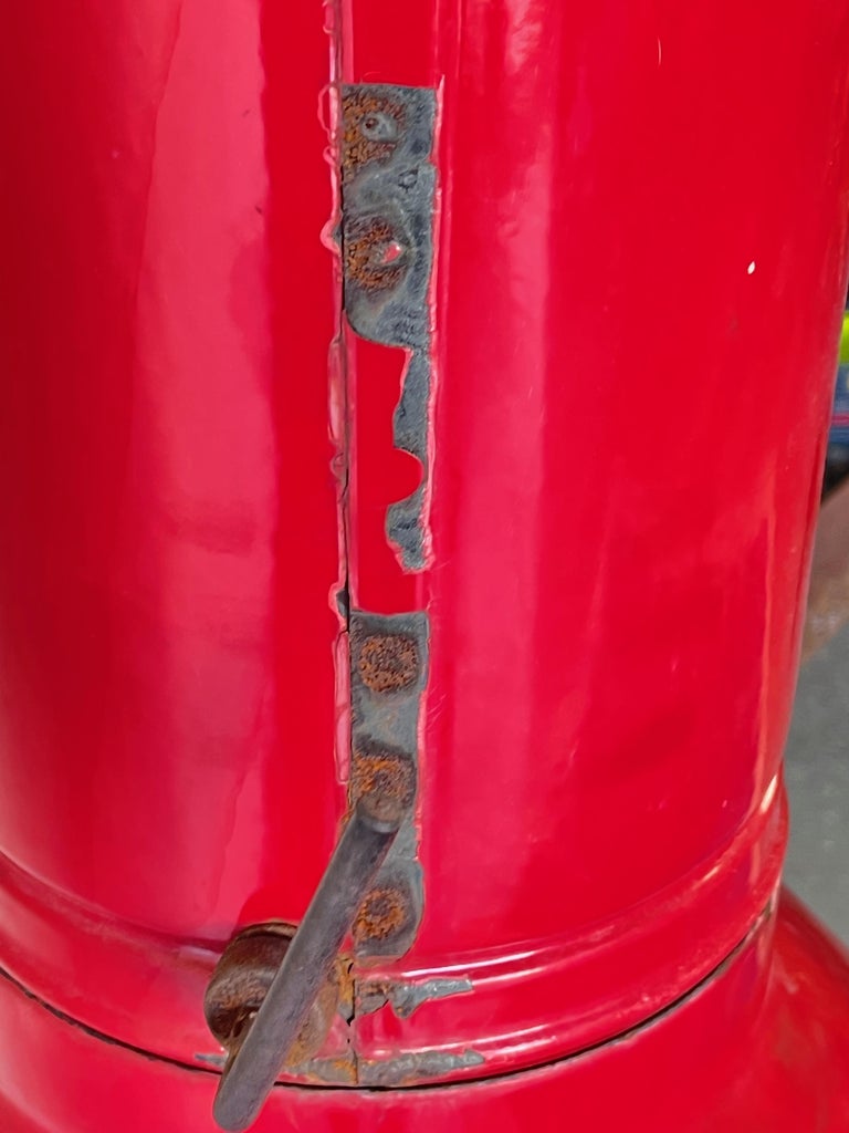 Vintage MidCentury Modern Red Porcelain Finish Preway Fireplace at