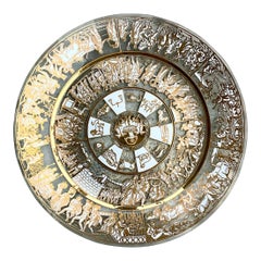 Vintage Mid-Century Modern Reverse Painted Zodiac Bowl