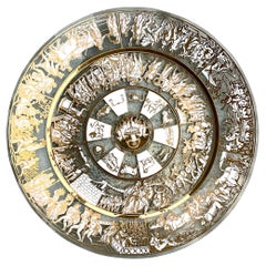 Vintage Mid-Century Modern Reverse Painted Zodiac Bowl