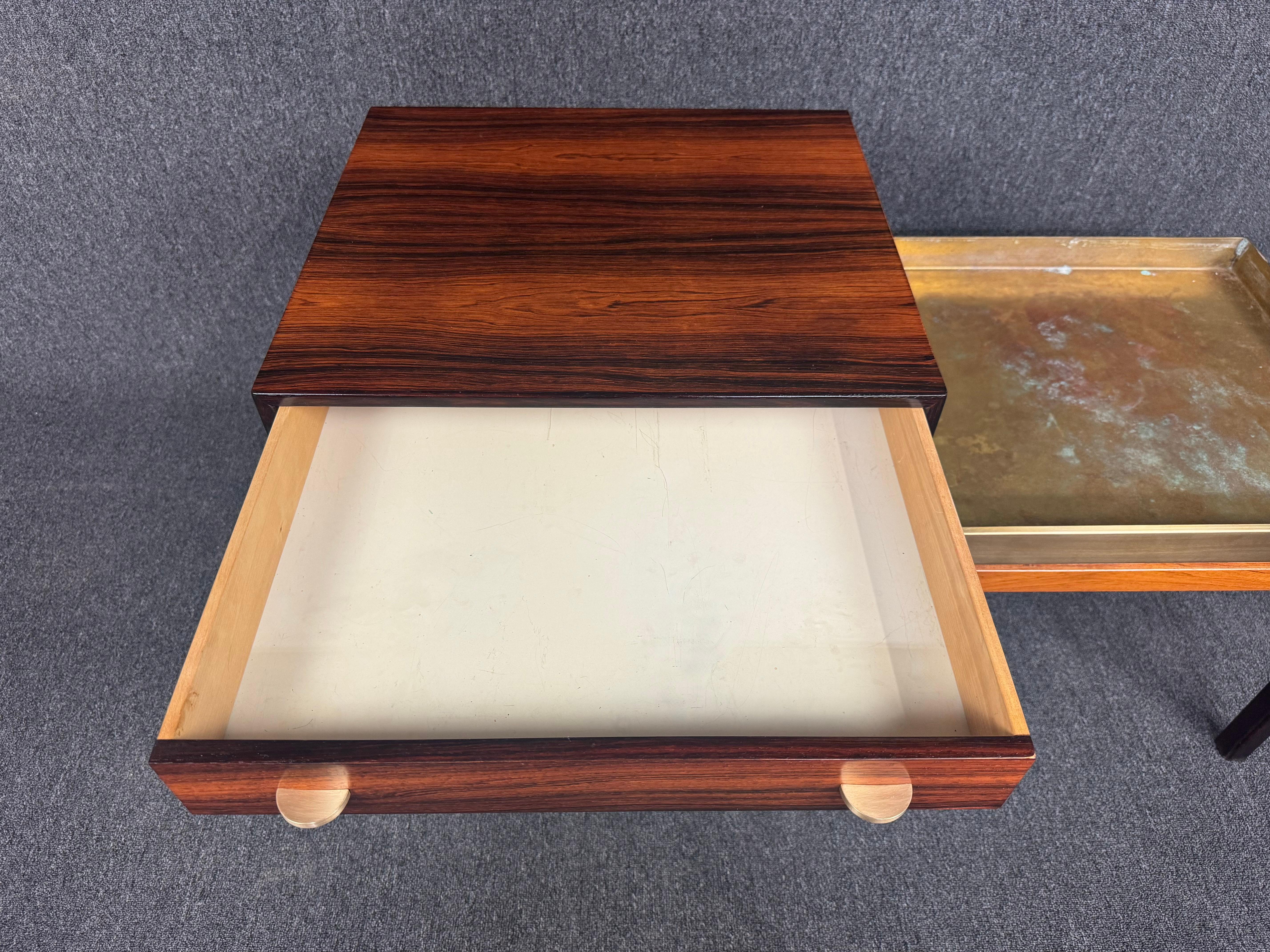 Danish Vintage Mid Century Modern Rosewood Casino Table-Planter by Engström & Myrstrand
