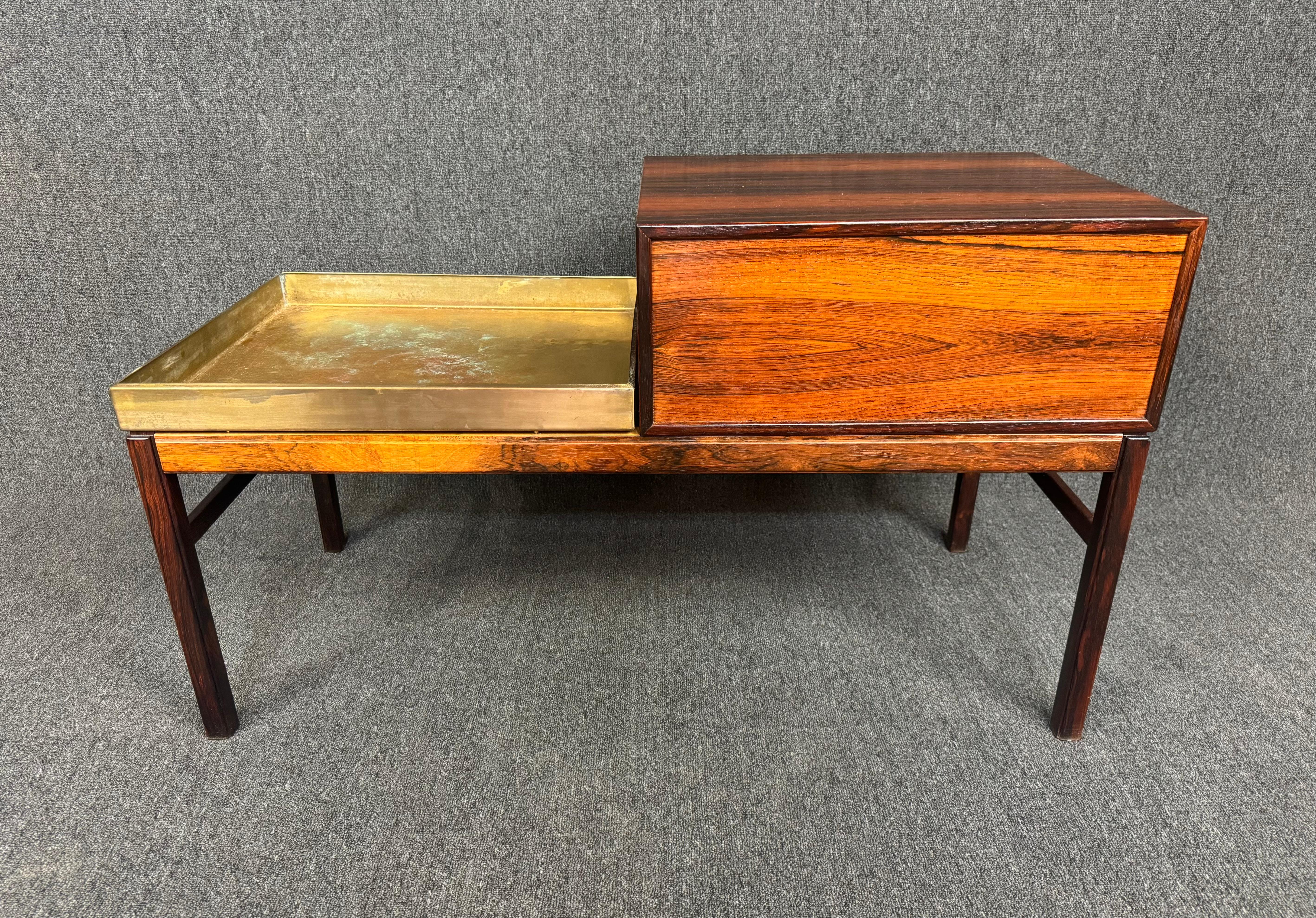 Vintage Mid Century Modern Rosewood Casino Table-Planter by Engström & Myrstrand In Good Condition In San Marcos, CA