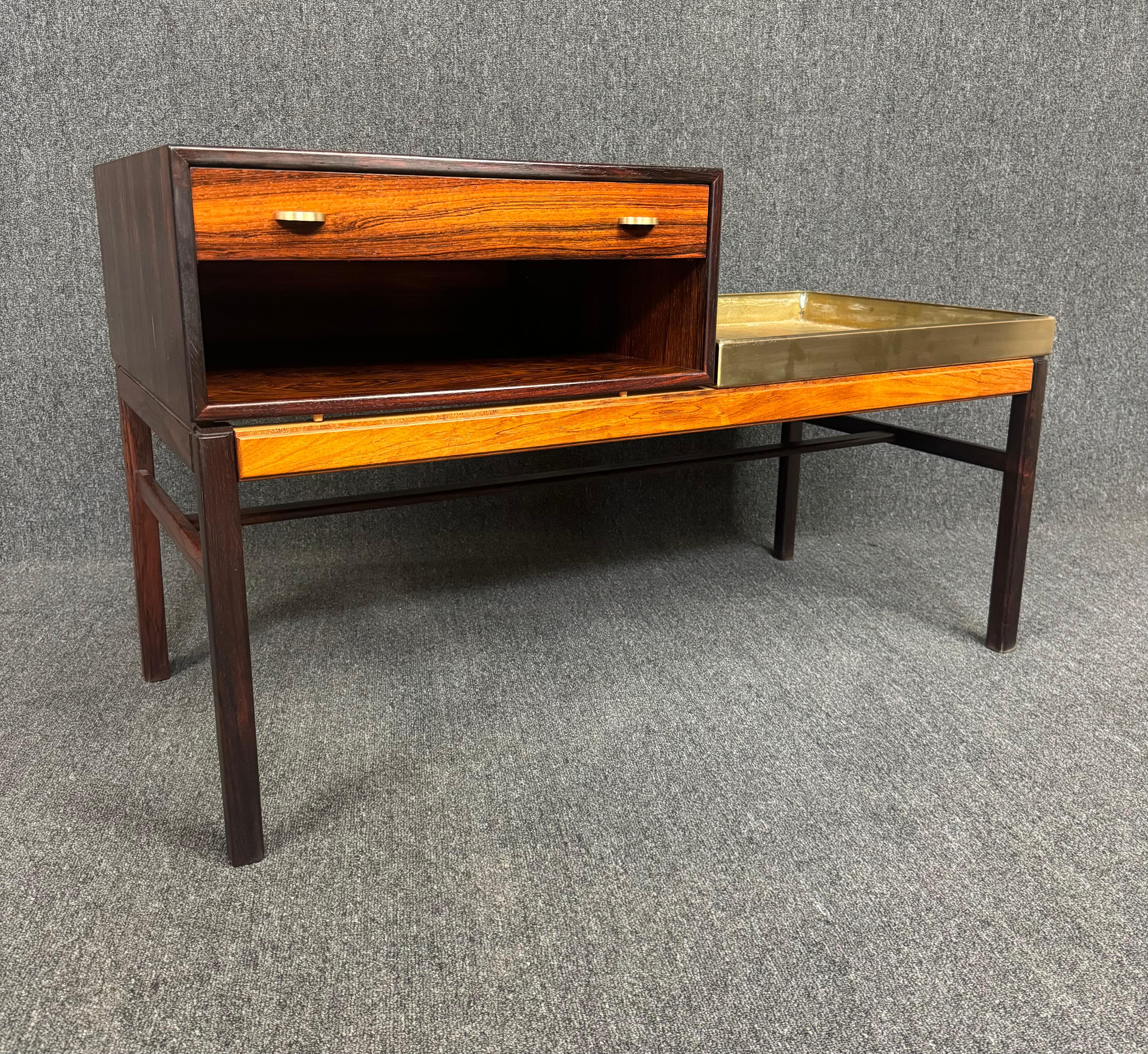Vintage Mid Century Modern Rosewood Casino Table-Planter by Engström & Myrstrand 2