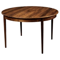 Vintage Mid-Century Modern Rosewood Scandinavian Round Folding Dining Table