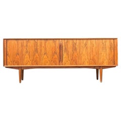 Vintage Mid-Century Modern Rosewood Tambour Door Credenza After Bernhard Pederse