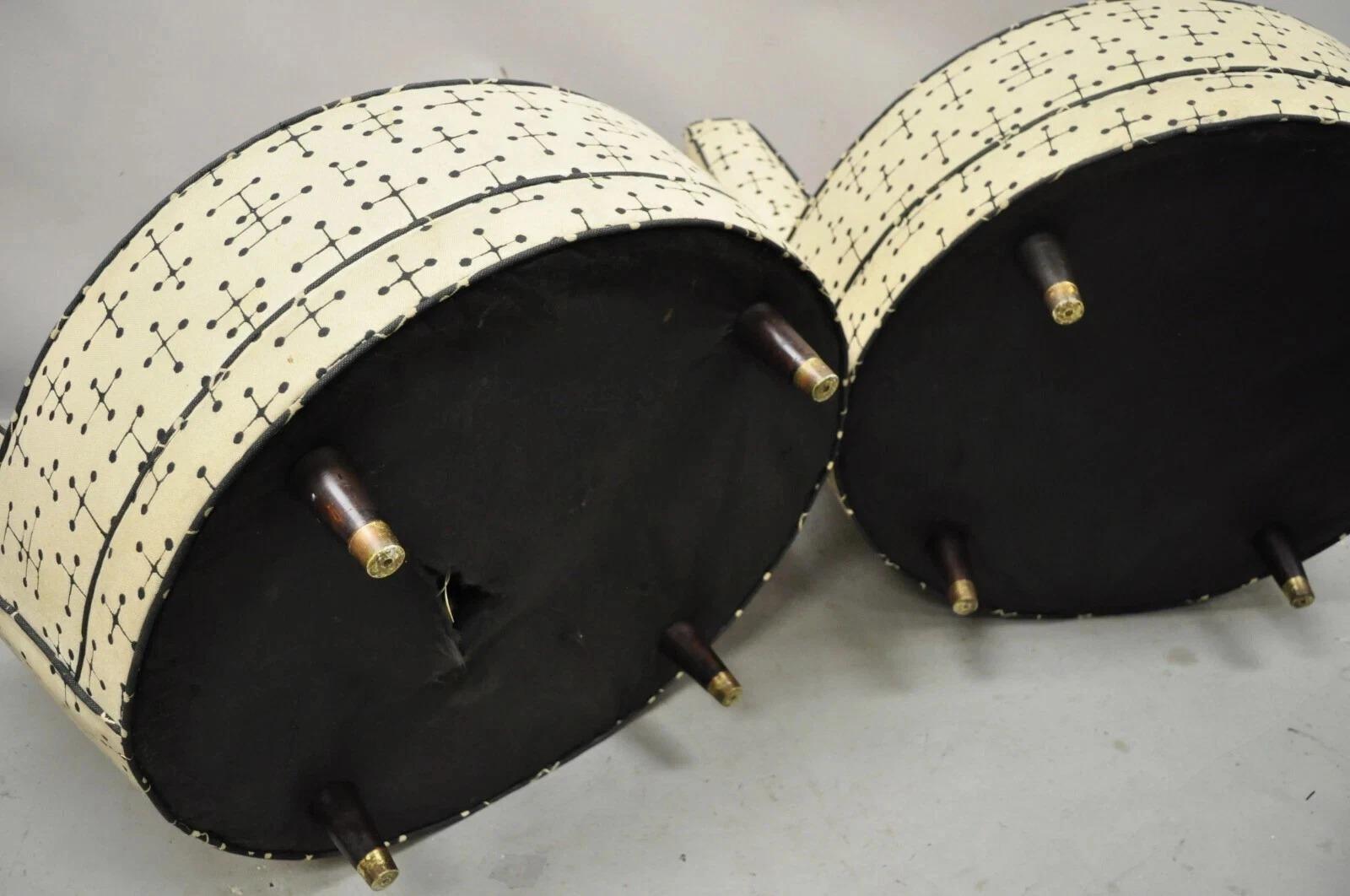 Vintage Mid Century Modern Sillones Club Lounge Redondos Tapizados - Pareja en venta 5