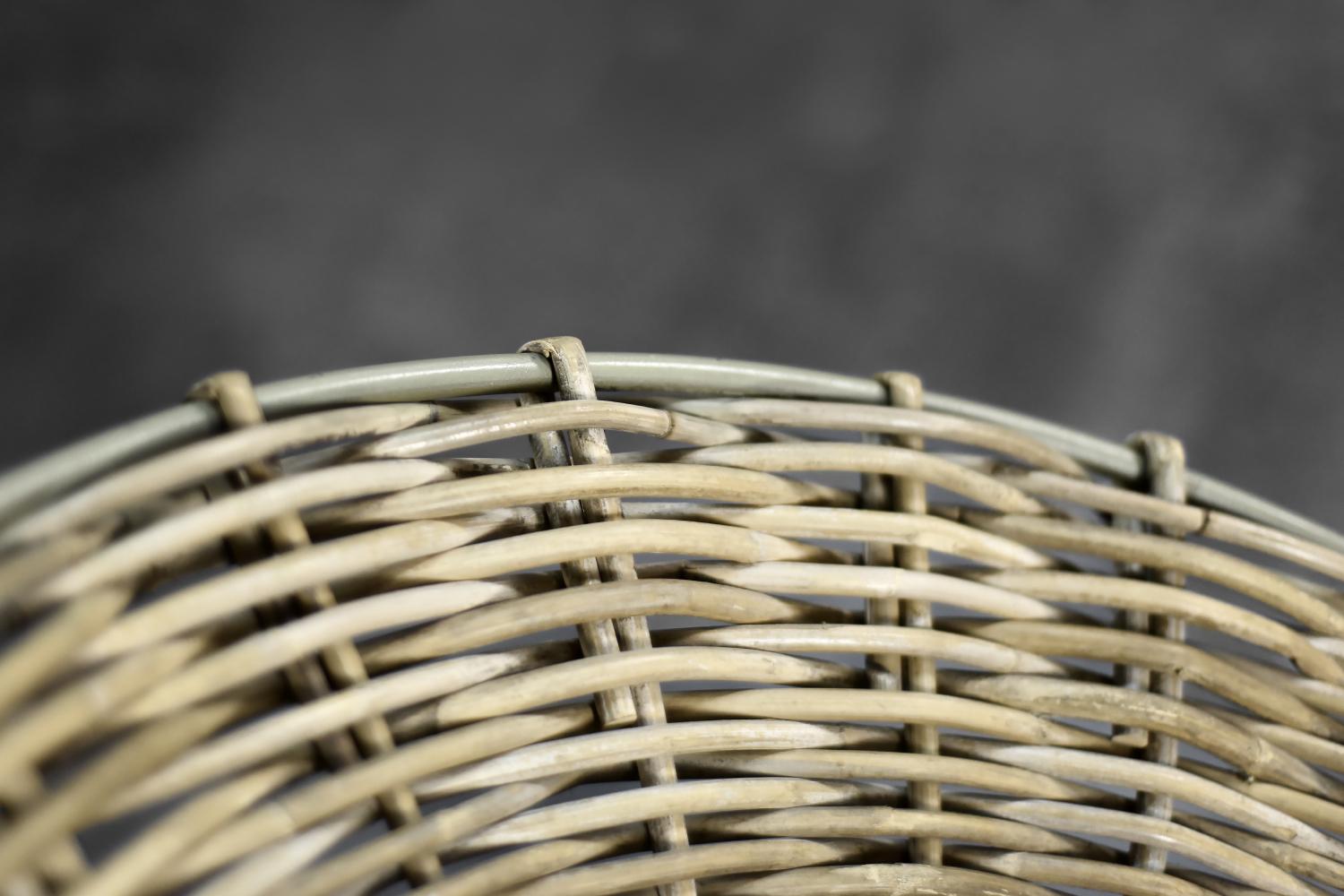 Sillón vintage moderno de mediados de siglo, redondo, de bambú tejido, Alemania, años 60 en venta 2