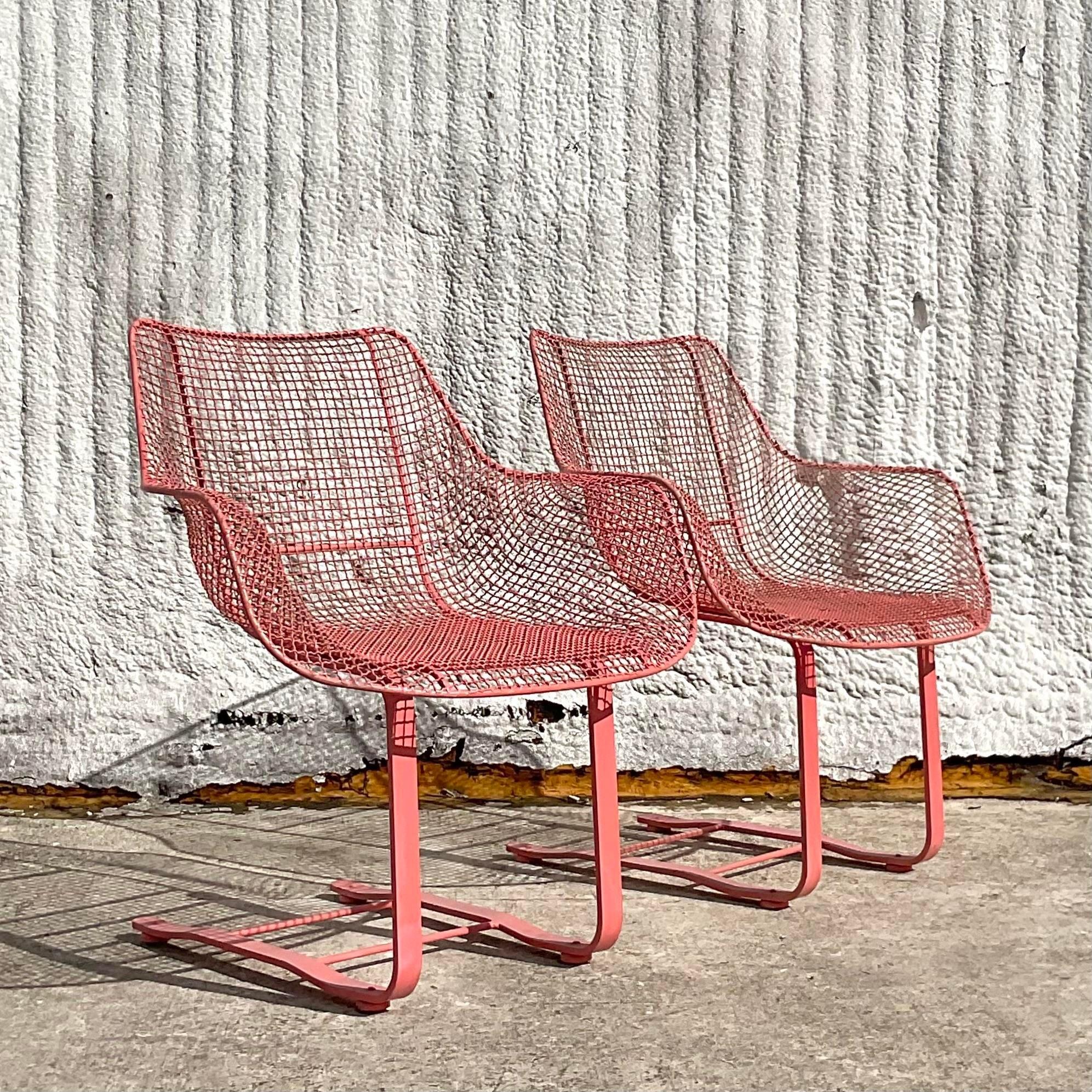 Vintage Mid-Century Modern Russell Woodard “Sculptura” Springer Chairs - a Pair For Sale 1