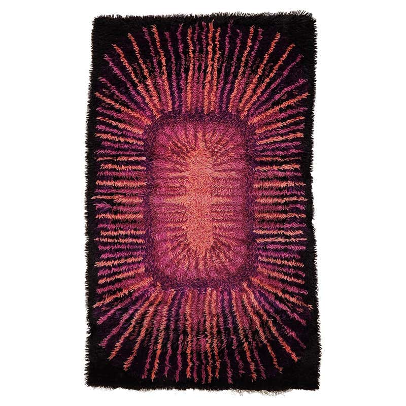 1950's Scandinavian Swedish Rya Carpet with Modern Nordic Style For ...