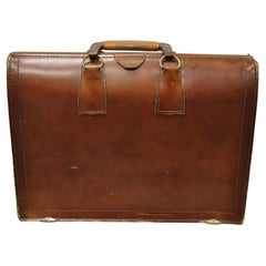 Vintage Mid-Century Modern Saddle Leather Briefcase Case by Lion Leather Prods