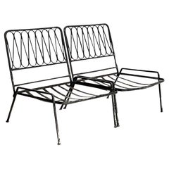 Vintage Mid-Century Modern Salterini Ribbon Wrought Iron Chairs - Set of 2
