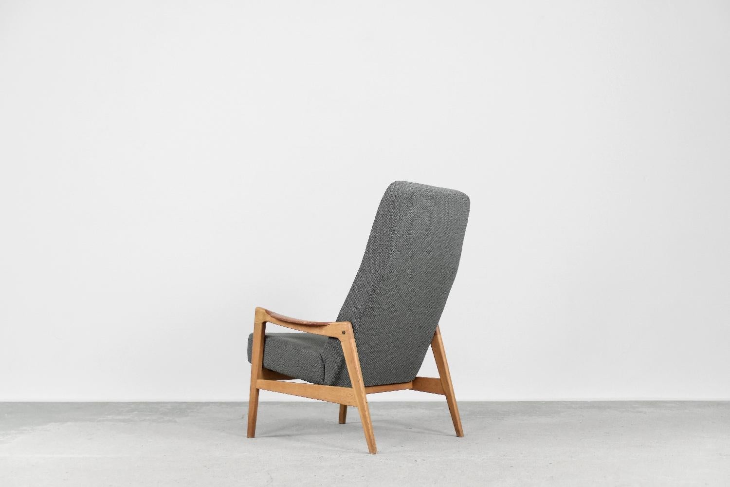 Swedish Vintage Mid-Century Modern Scandinavian Fabric Armchair by Ope Furniture, 1960s