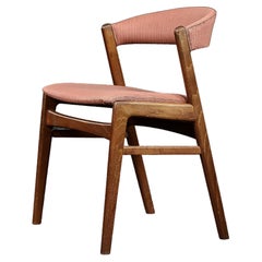 Vintage Mid-Century Modern Scandinavian Teak & Fabric Ribbon Back Chair No. 26 