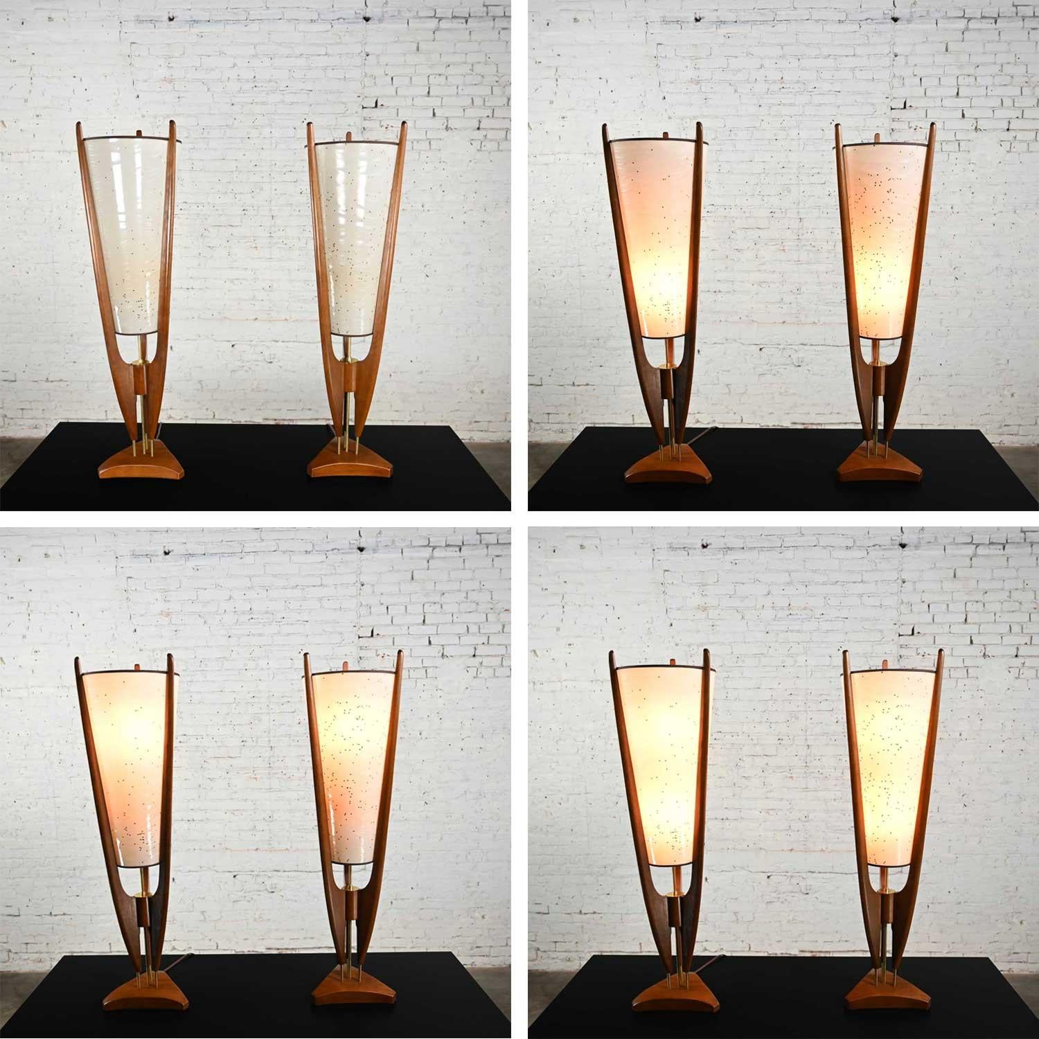 Vintage Mid Century Modern Sculpted Cone Table Lamps Arthur Jacobs for Modeline 6