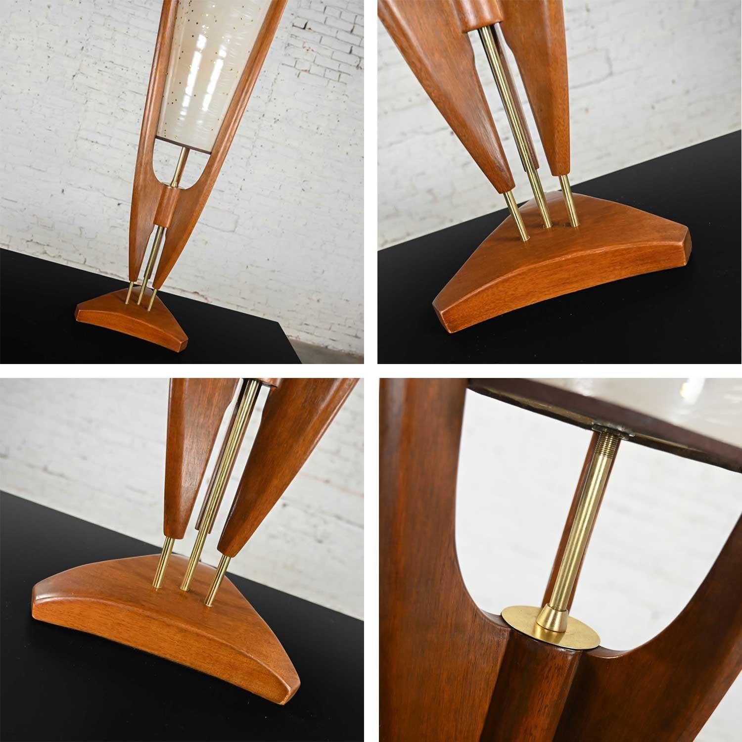 Vintage Mid Century Modern Sculpted Cone Table Lamps Arthur Jacobs for Modeline 8