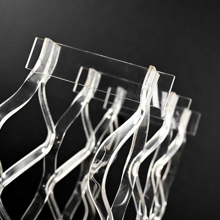 Vintage Mid-Century Modern Sculpted Lucite or Plexiglass Wine Rack For ...