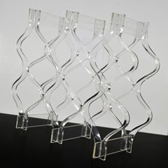 Vintage Mid-Century Modern Sculpted Lucite or Plexiglass Wine Rack