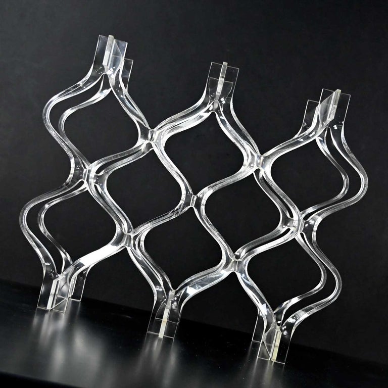 Vintage Mid-Century Modern Sculpted Lucite or Plexiglass Wine Rack For ...