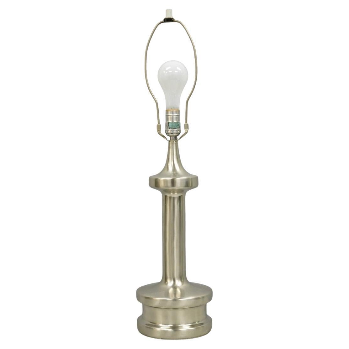 Vintage Mid Century Modern Sculpted Steel Metal "Bishop" Table Lamp by Laurel For Sale