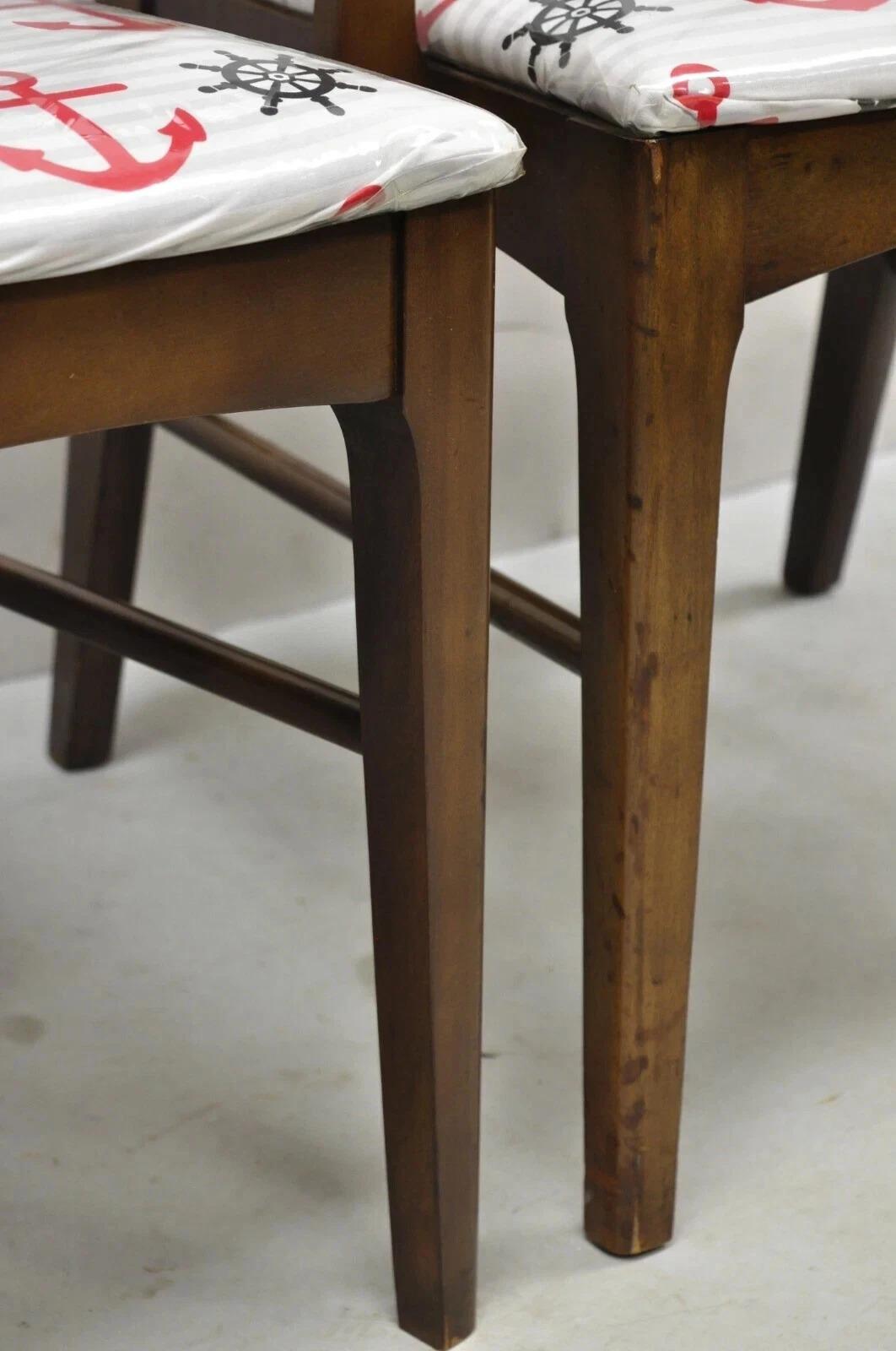 Vintage Mid Century Modern Sculpted Walnut Dining Room Chairs - Set of 6 For Sale 4