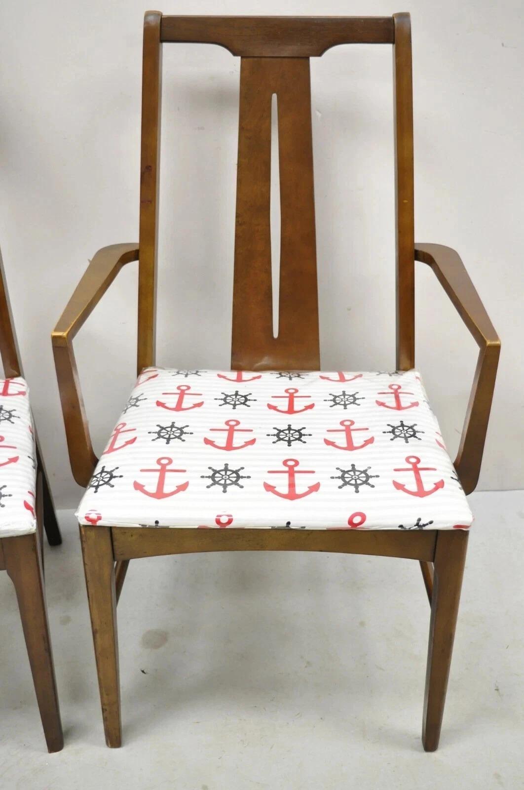 Mid-Century Modern Vintage Mid Century Modern Sculpted Walnut Dining Room Chairs - Set of 6 For Sale