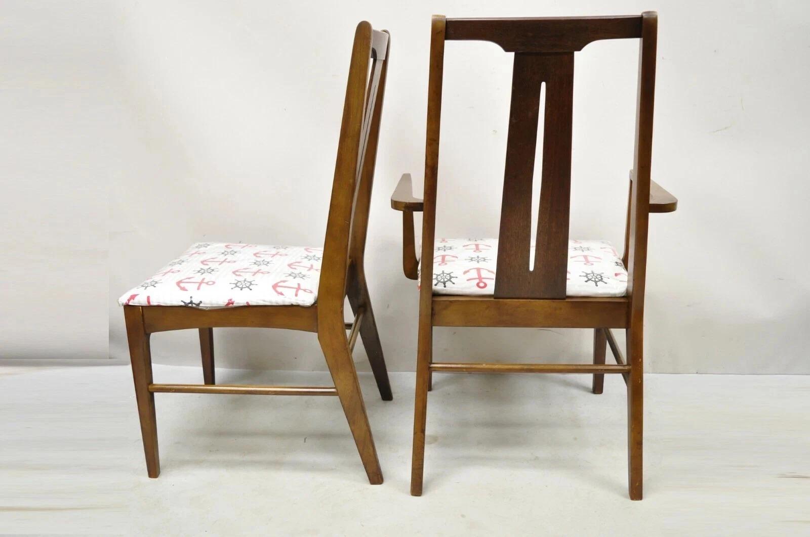 Vintage Mid Century Modern Sculpted Walnut Dining Room Chairs - Set of 6 For Sale 1