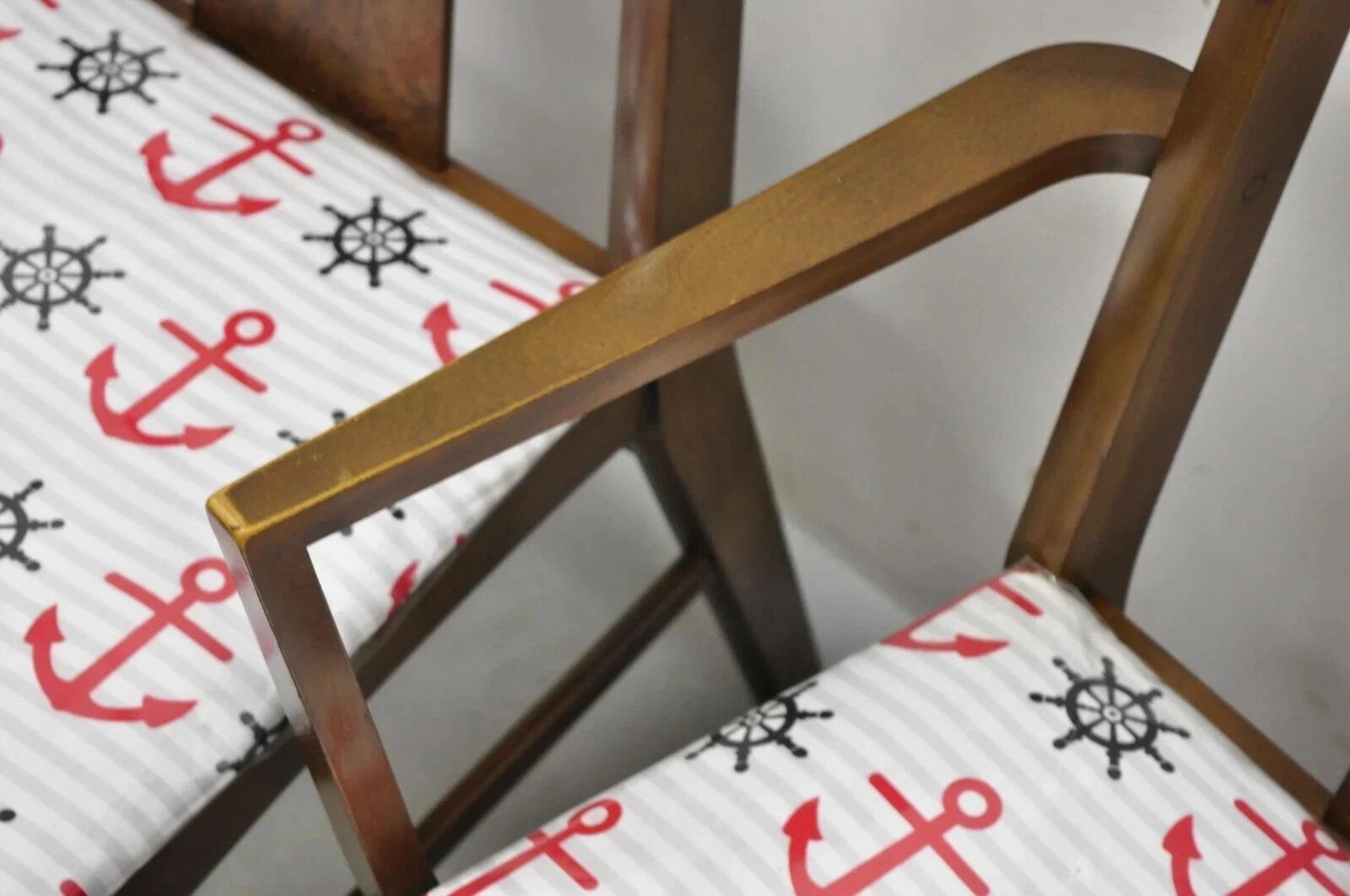 Vintage Mid Century Modern Sculpted Walnut Dining Room Chairs - Set of 6 For Sale 3