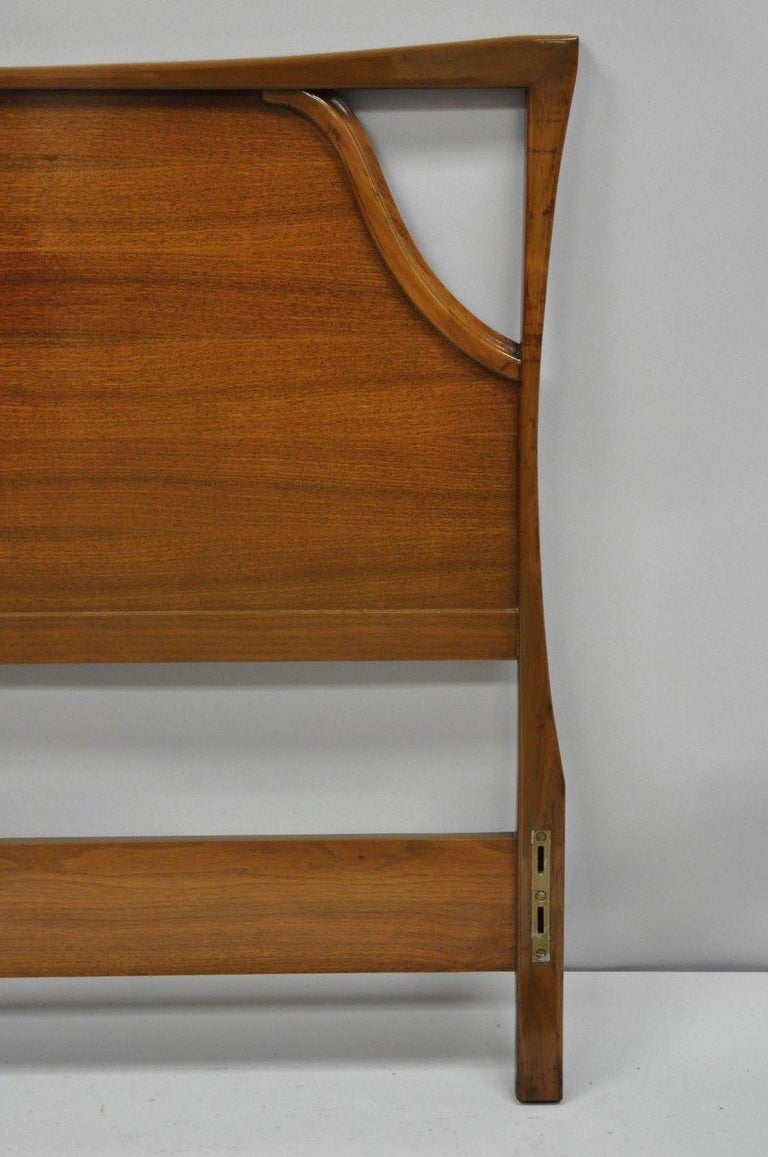 Vintage MidCentury Modern Sculpted Walnut Full Size Bed Frame at 1stDibs