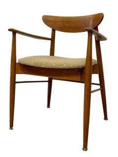 Vintage Mid-Century Modern Sculptural Armchair with Upholstered Seat