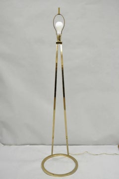 Vintage Mid Century Modern Sculptural Brass Plated Metal Floor Lamp by Clover