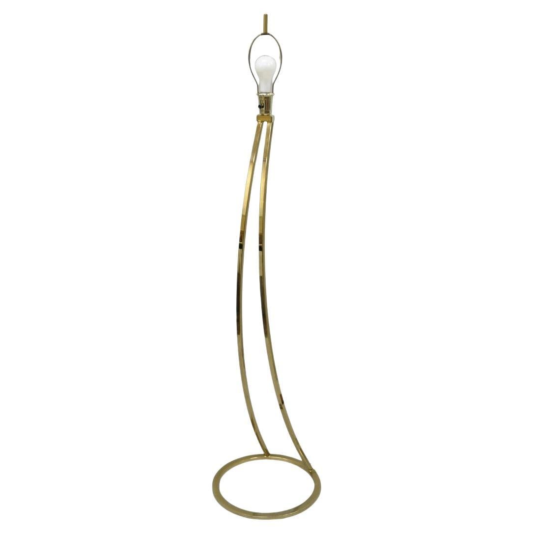 Vintage Mid Century Modern Sculptural Brass Plated Metal Floor Lamp by Clover