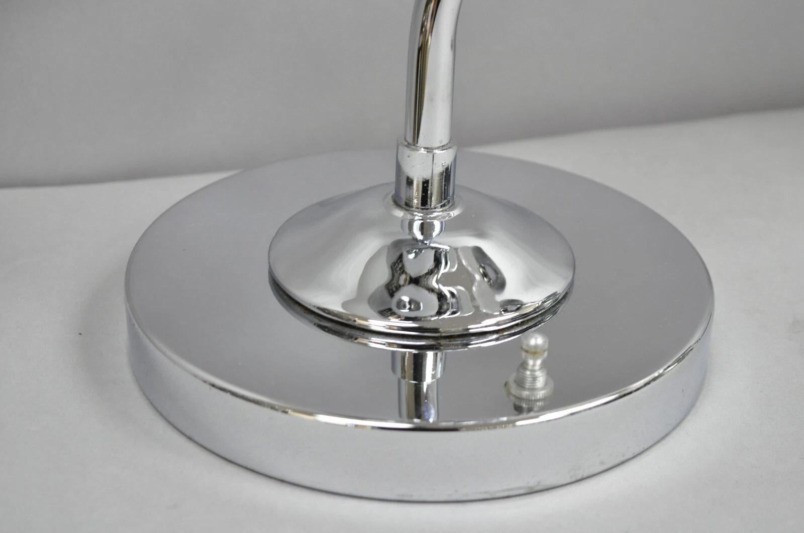 Vintage Mid Century Modern Sculptural Chrome Orb 3 Light Table Lamp - a Pair In Good Condition For Sale In Philadelphia, PA