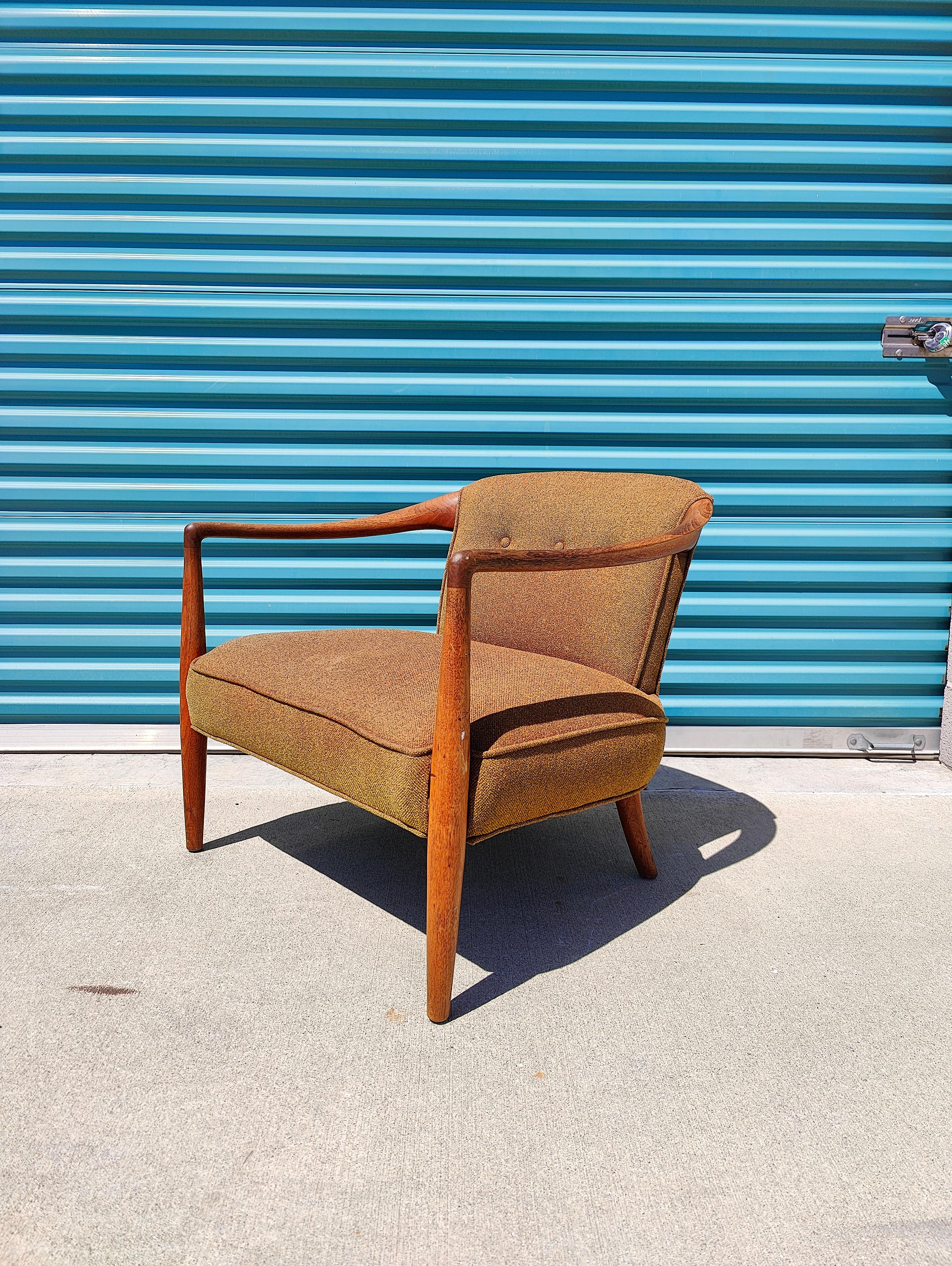 Vintage Mid Century Modern Sculptural Walnut Chair, c1960s  1