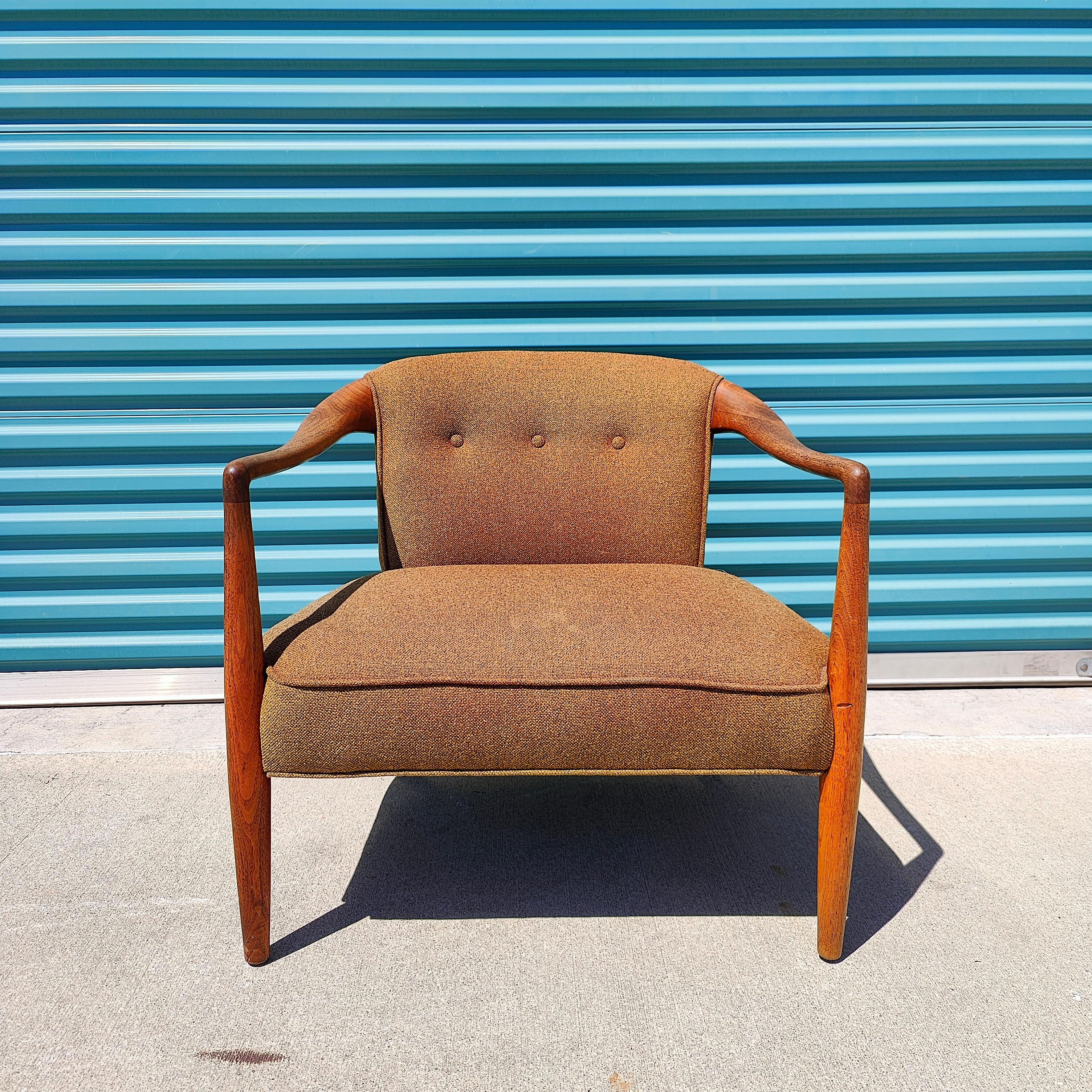 Vintage Mid Century Modern Sculptural Walnut Chair, c1960s  2