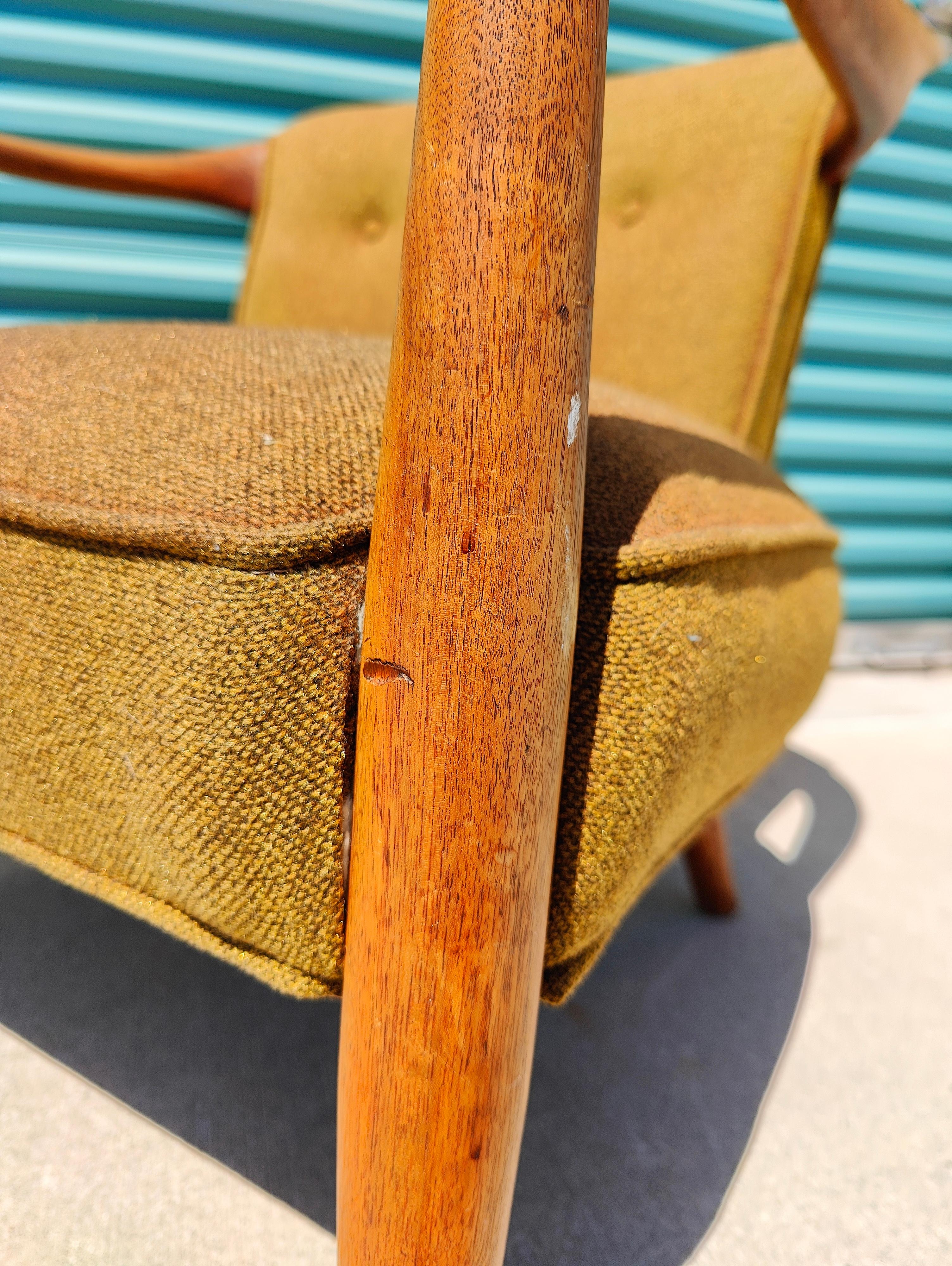 Vintage Mid Century Modern Sculptural Walnut Chair, c1960s  3