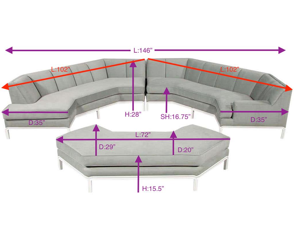 Vintage Mid-Century Modern Sectional Sofa Set 9