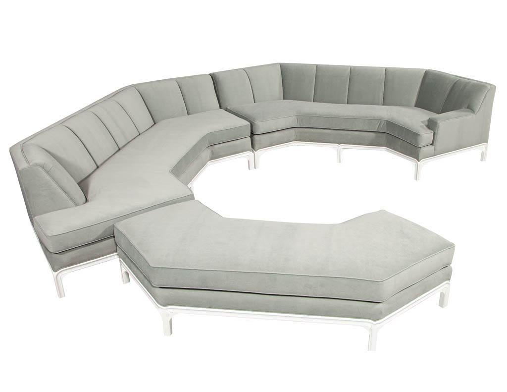 Fabric Vintage Mid-Century Modern Sectional Sofa Set