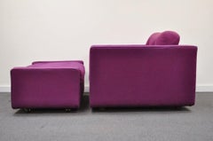 Vintage Mid-Century Modern Selig Cube Lounge Armchair and Ottoman Baughman Style