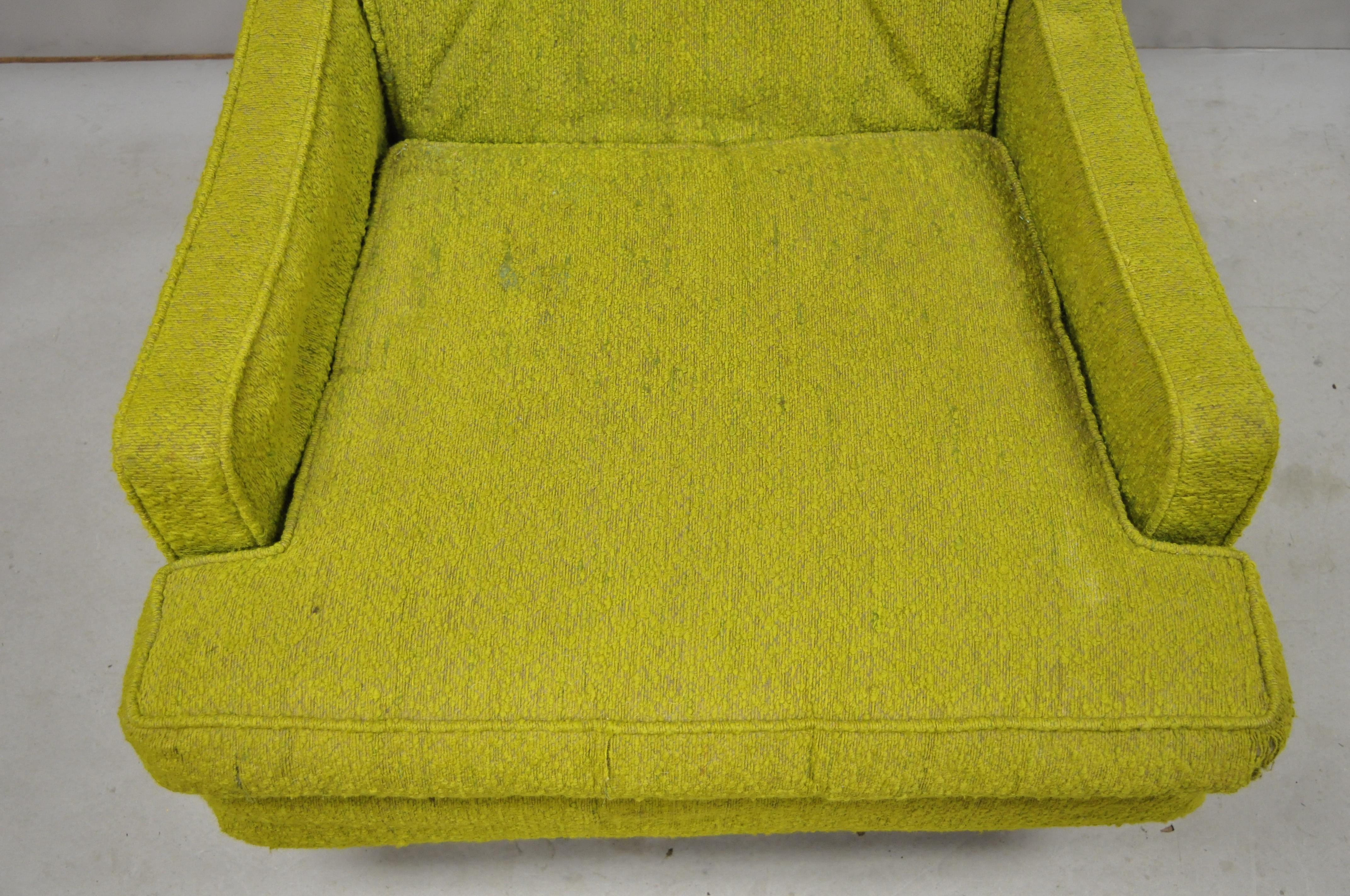 Tissu Vintage Mid-Century Modern Selig Monroe Upholstered Club Lounge Chair