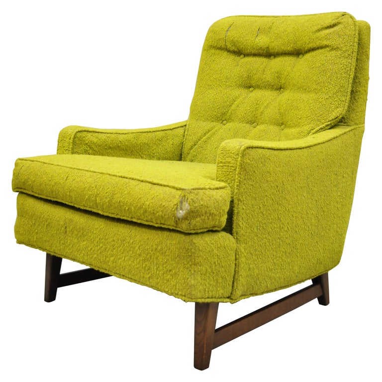 Vintage Mid Century Modern Selig Monroe Upholstered Club Lounge Chair For Sale At 1stdibs