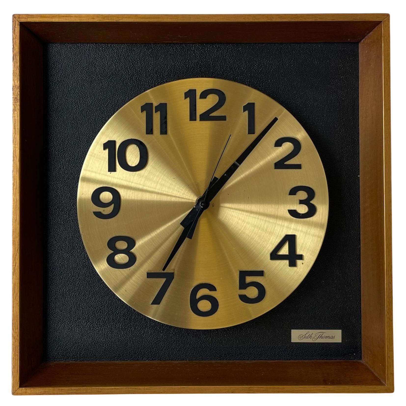 Vintage Mid-Century Modern Seth Thomas Wall Clock "Candid" Model E326-004.