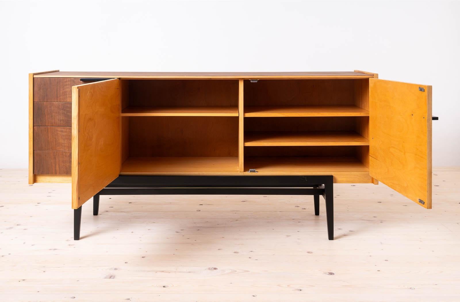 Czech Vintage Mid Century Modern Sideboard by Frantisek Mezulanik, Up Zavody, 1960s For Sale