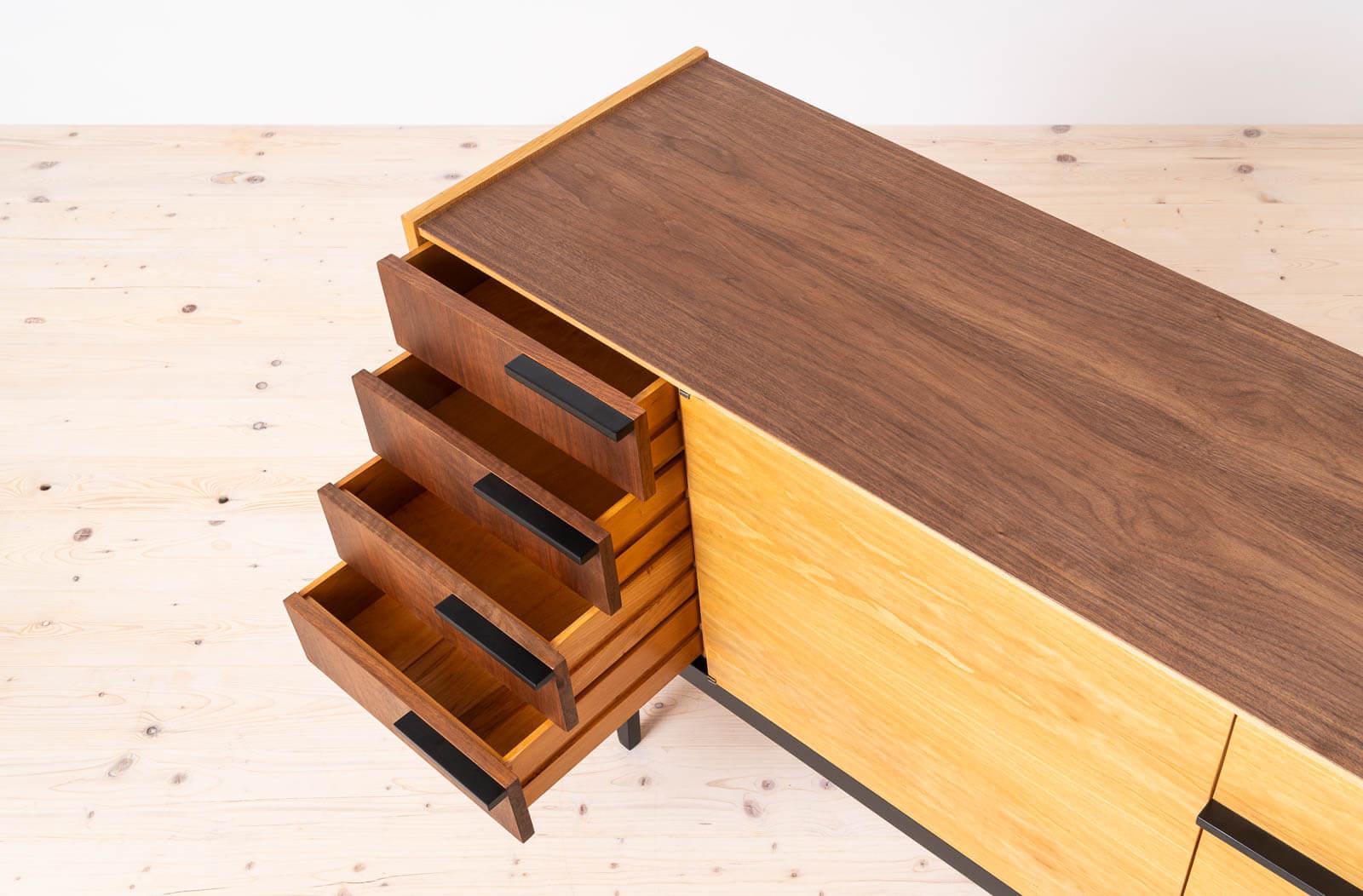 Mid-20th Century Vintage Mid Century Modern Sideboard by Frantisek Mezulanik, Up Zavody, 1960s For Sale