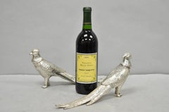 Vintage Mid Century Modern Versilbert Fasan Pfau Vogelfiguren - Paar