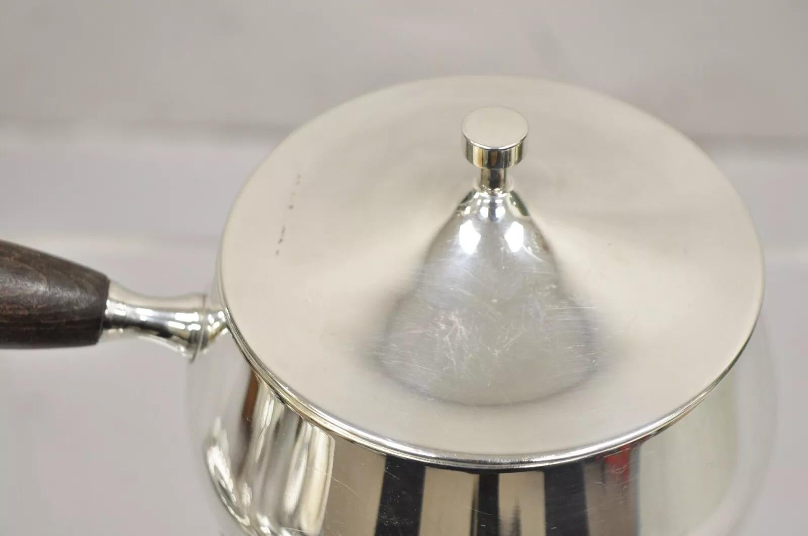 Set Calentador de Fondue de Acero Plateado Vintage Mid Century Modern siglo XX en venta