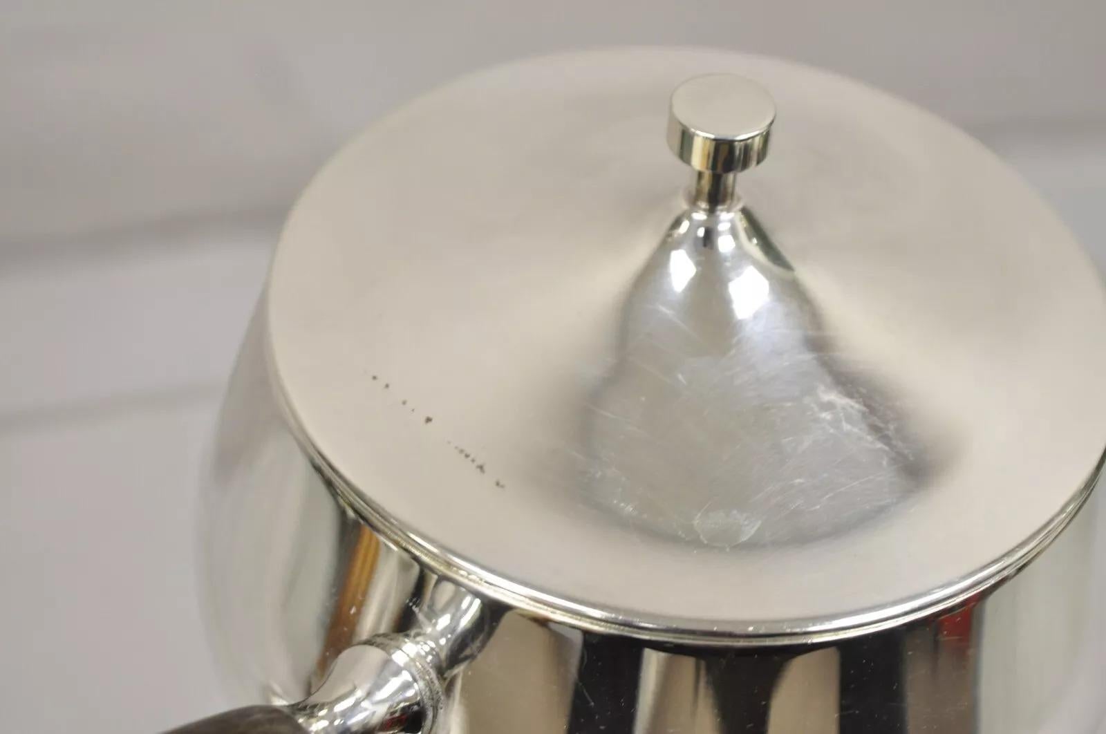 Set Calentador de Fondue de Acero Plateado Vintage Mid Century Modern Chapado en plata en venta