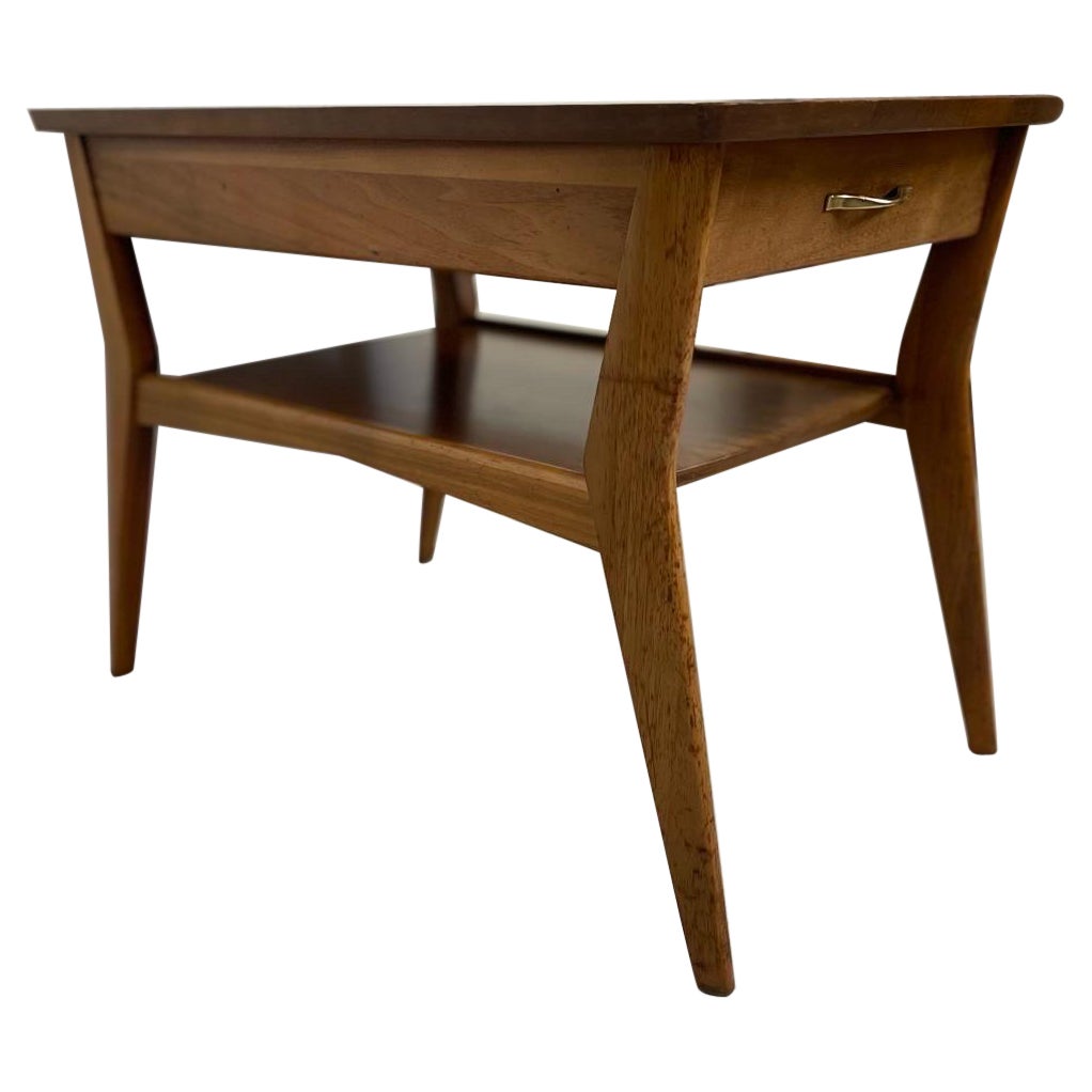 Vintage Mid Century Modern Single Drawer End Table by Mersman.