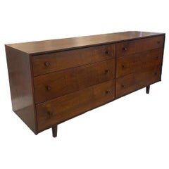 Vintage Mid Century Modern Six Drawer Lowboy Dresser.